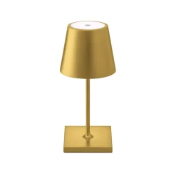 Nuindie mini LED genopladelig bordlampe, USB-C, guld, IP54, dæmpbar