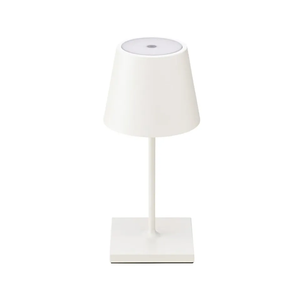 Nuindie mini LED genopladelig bordlampe, USB-C, hvid, IP54, dæmpbar