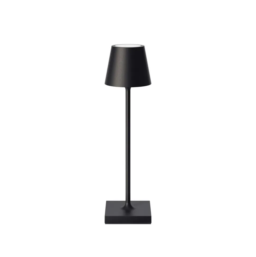 Nuindie pocket LED genopladelig bordlampe, sort, IP54, dæmpbar