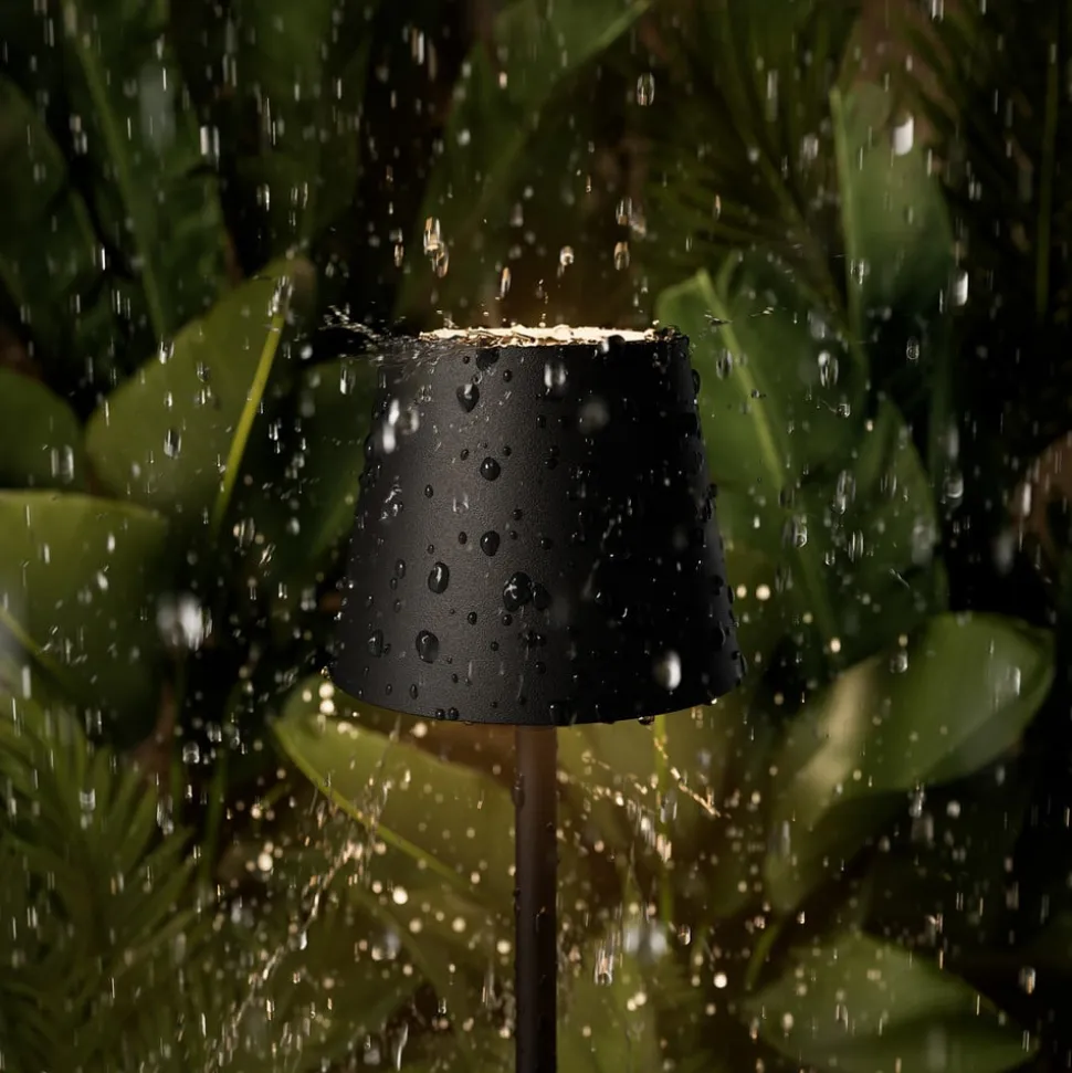 Nuindie pocket LED genopladelig bordlampe, sort, IP54, dæmpbar