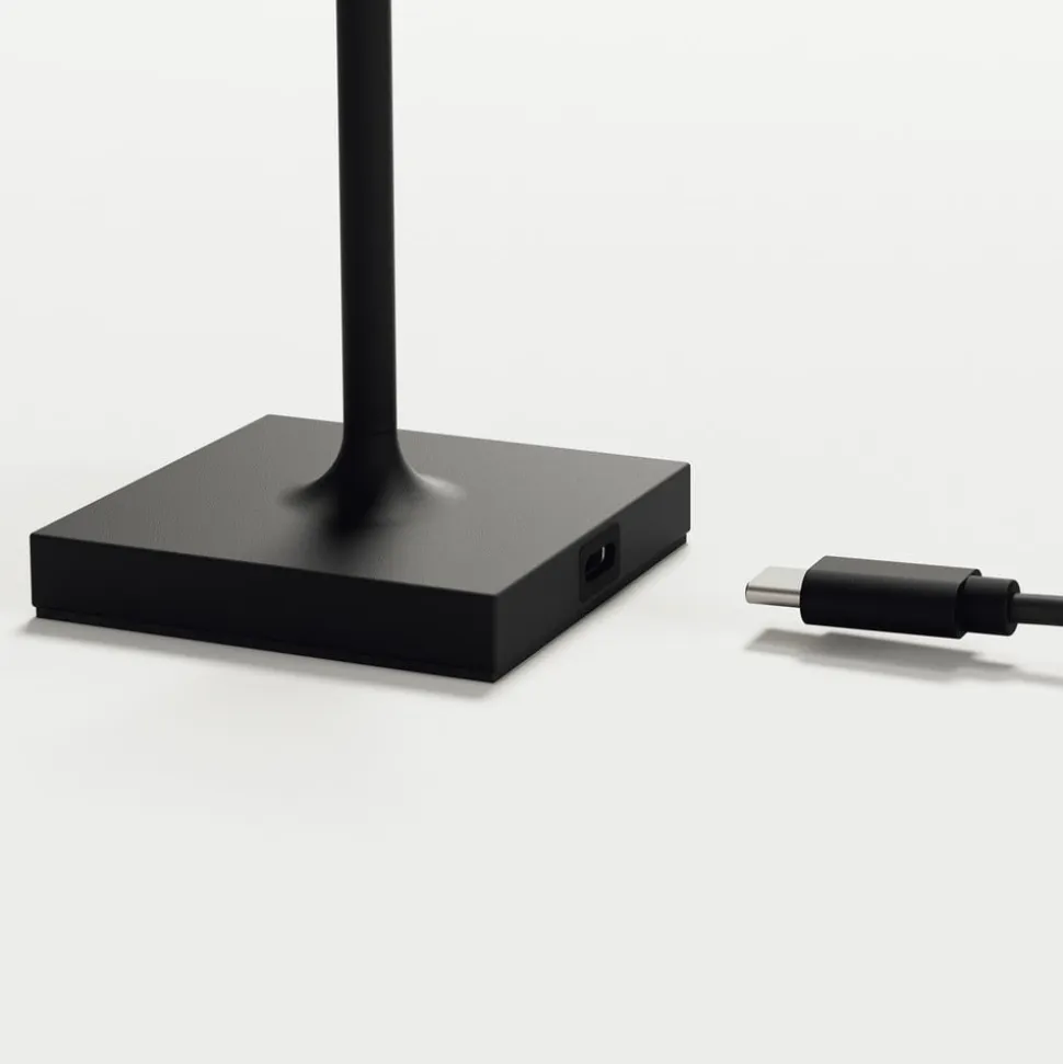 Nuindie pocket LED genopladelig bordlampe, sort, IP54, dæmpbar