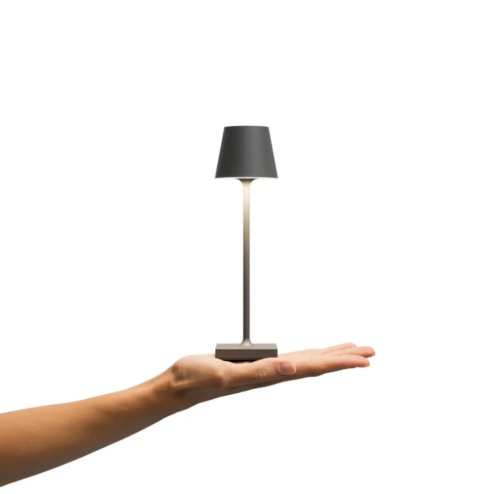 Nuindie pocket LED genopladelig bordlampe, grafit, IP54, dæmpbar