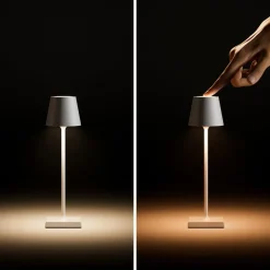 Nuindie pocket LED genopladelig bordlampe, hvid, IP54, dæmpbar