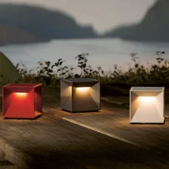 Nutalis mini LED-bordlampe, beige, IP54, dæmpbar
