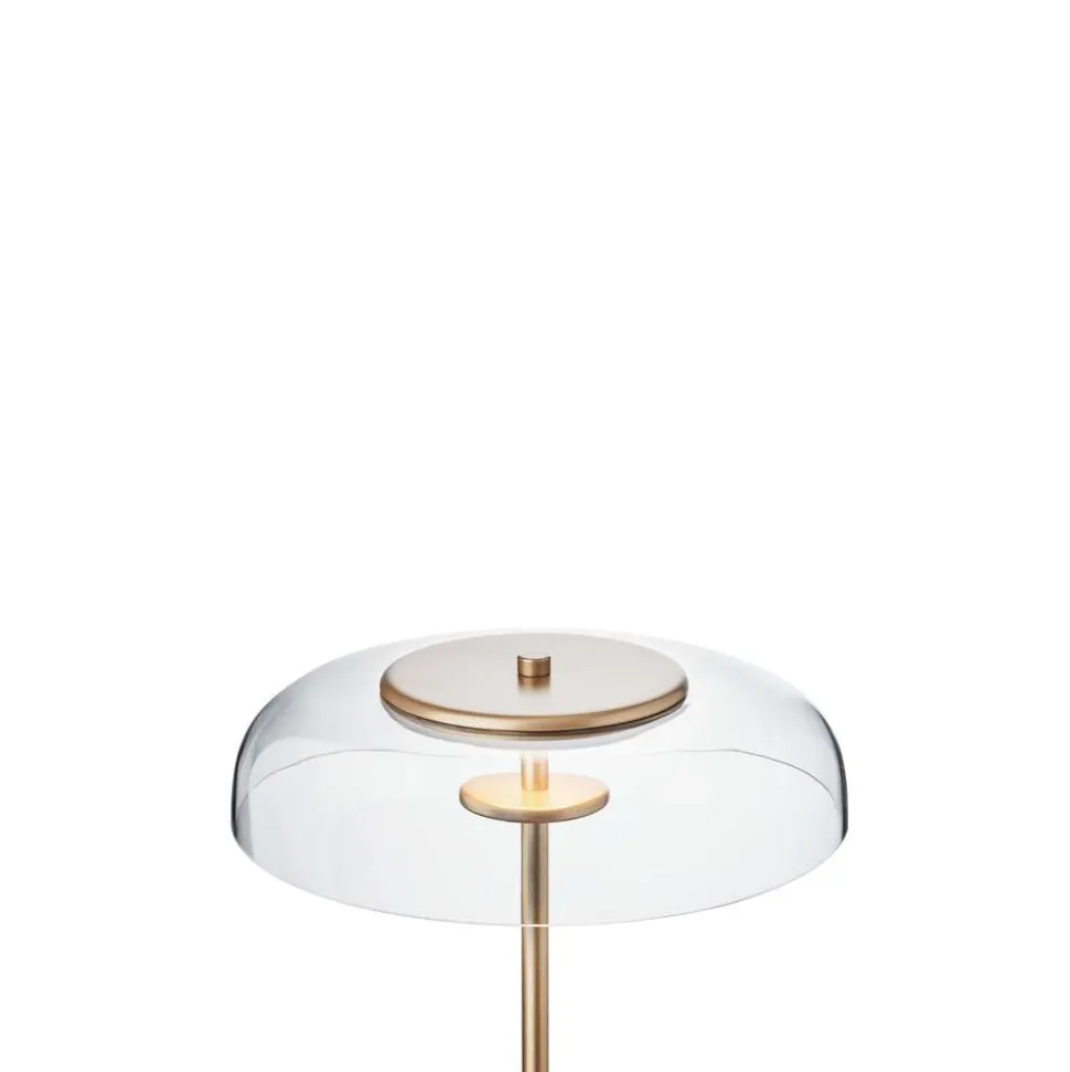 Nuura LED-gulvlampe Blossi, højde 120 cm, guldfarvet/klar