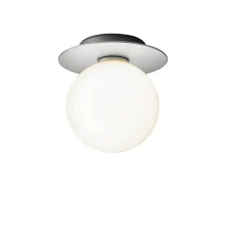 Nuura Liila 1 Medium væglampe IP44, sølv/hvid, varmhvid