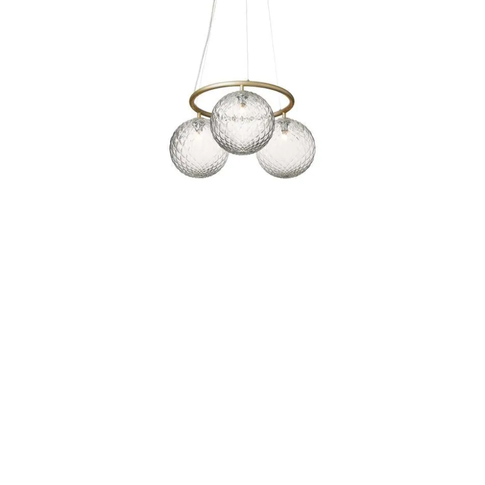 Nuura lysekrone Miira 3 Circular, Ø 54 cm, messing/klar