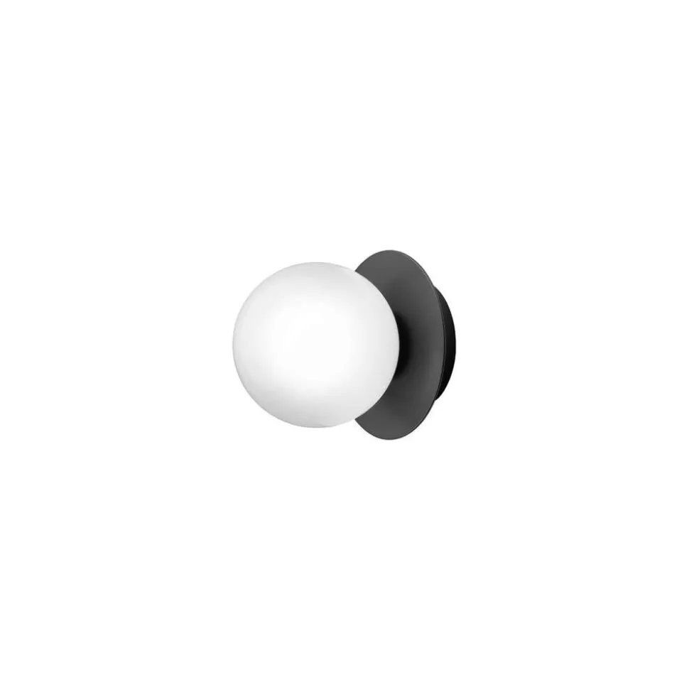Nuura væglampe Liila 1, Ø 14 cm, IP44 , sort/opal
