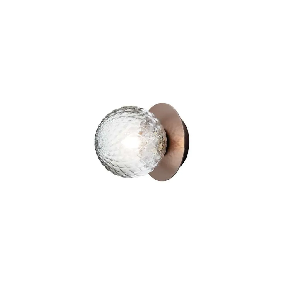 Nuura væglampe Liila 1, Ø 14 cm, IP44, bronze/klar