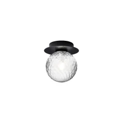 Nuura væglampe Liila 1, Ø 14 cm, IP44, sort/klar