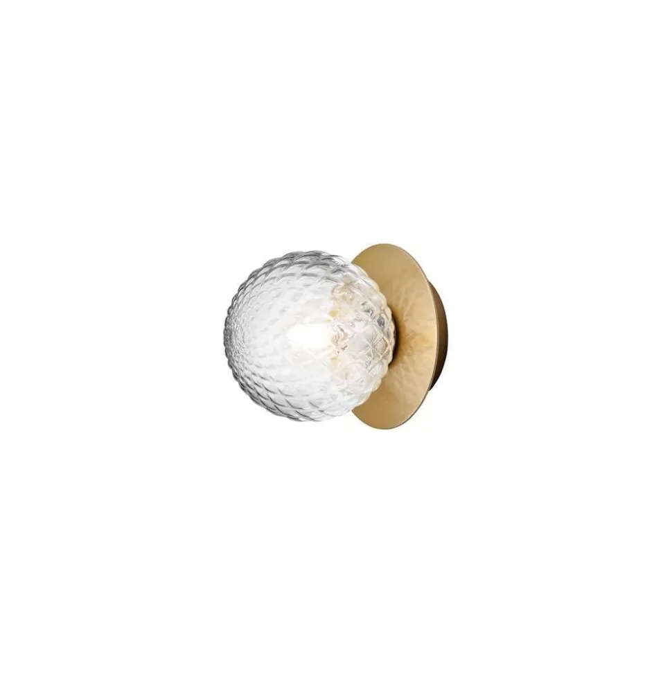 Nuura væglampe Liila 1, IP44, Ø 14 cm, guld/klar
