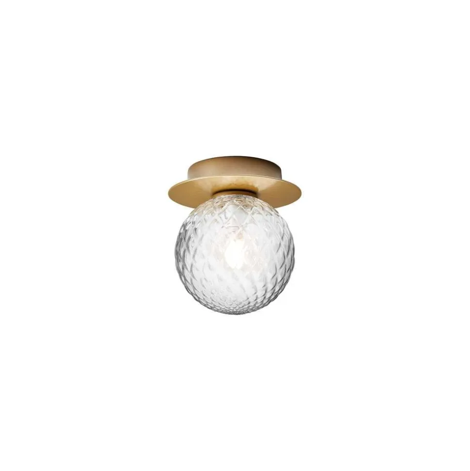 Nuura væglampe Liila 1, IP44, Ø 14 cm, guld/klar