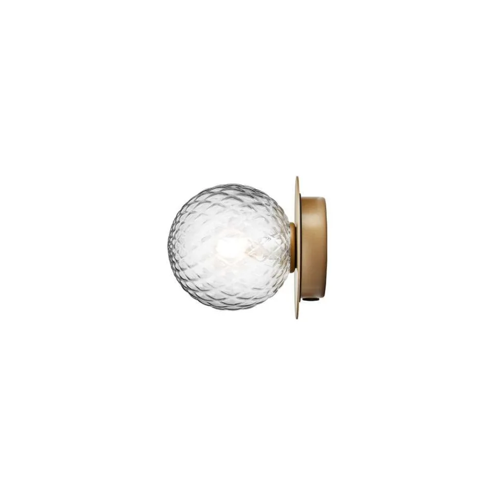 Nuura væglampe Liila 1, IP44, Ø 14 cm, guld/klar