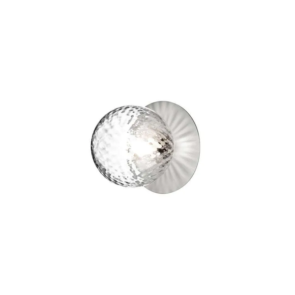 Nuura væglampe Liila 1, IP44, Ø 16,5 cm, sølv/klar