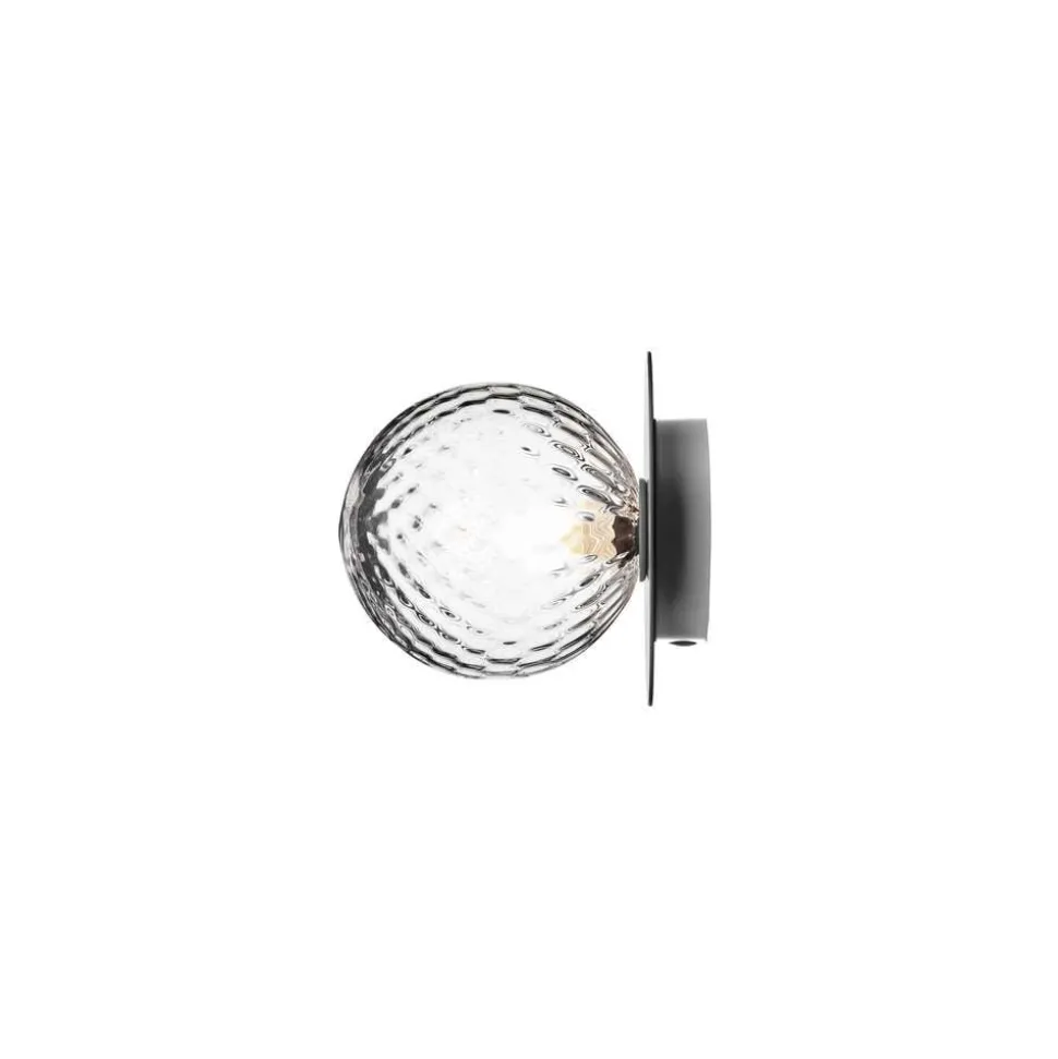 Nuura væglampe Liila 1, IP44, Ø 16,5 cm, sølv/klar