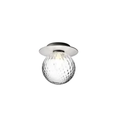 Nuura væglampe Liila 1, IP44, Ø 16,5 cm, sølv/klar