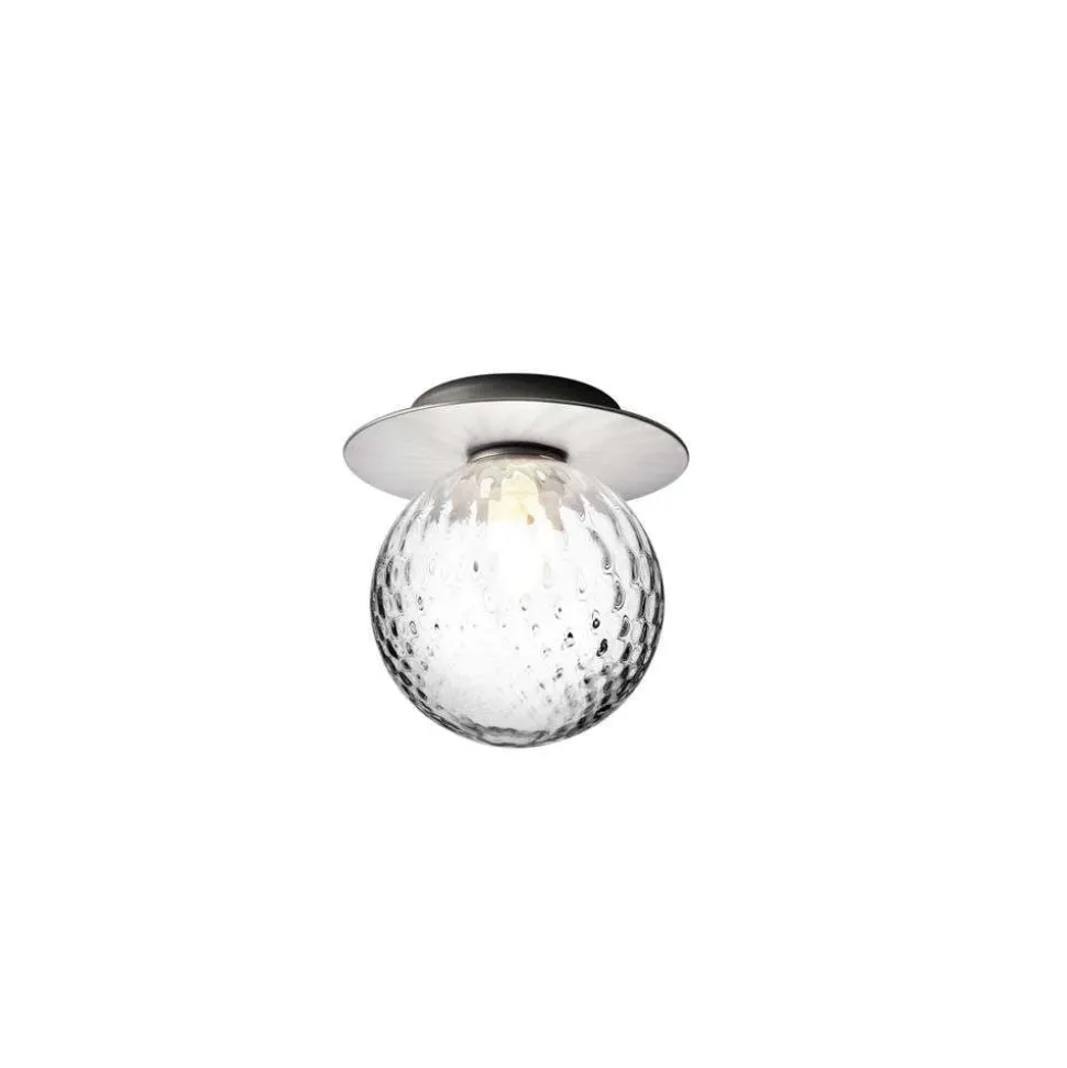Nuura væglampe Liila 1, IP44, Ø 16,5 cm, sølv/klar