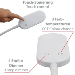 Office Step LED-gulvlampe, hvid, kan dæmpes, CCT