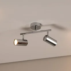 Oktano loftspot, kromfarvet Længde 30 cm 2 lyskilder metal
