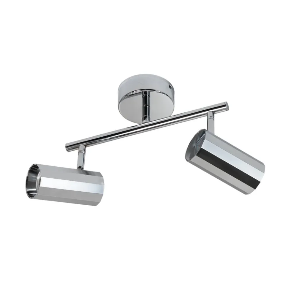 Oktano loftspot, kromfarvet Længde 30 cm 2 lyskilder metal