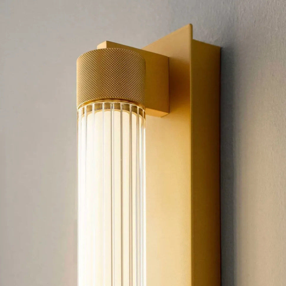 OLEV LED-væglampe CHARMER, guld, metal/glas, 2.700 K, IP44