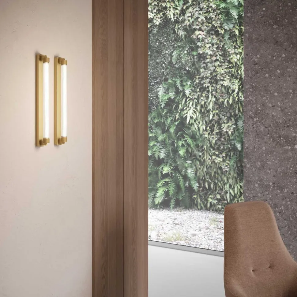 OLEV LED-væglampe CHARMER, guld, metal/glas, 2.700 K, IP44