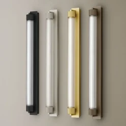 OLEV LED-væglampe CHARMER, sort metal/glas 2.700 K IP44