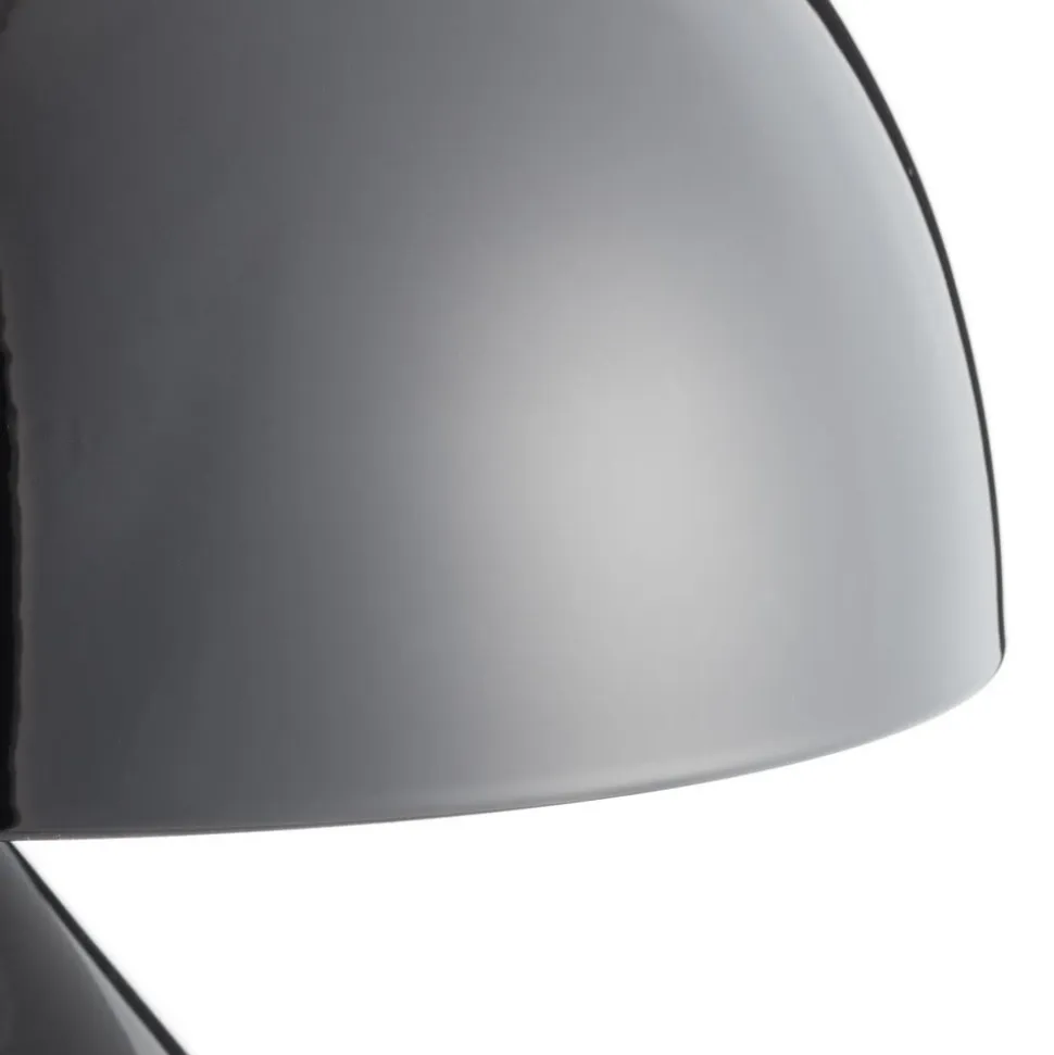 Oluce Atollo bordlampe, aluminium, Ø 25 cm, sort