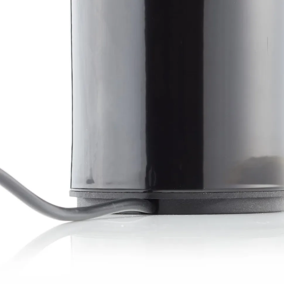 Oluce Atollo bordlampe, aluminium, Ø 25 cm, sort