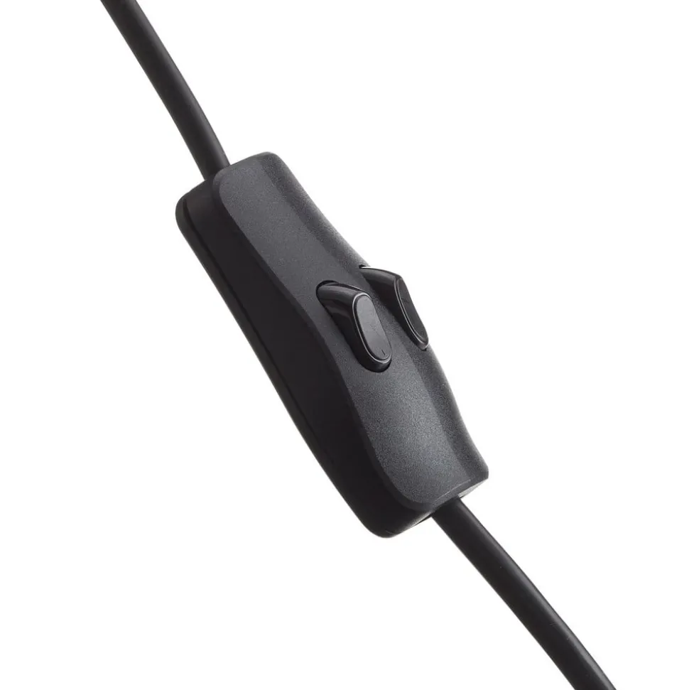 Oluce Atollo bordlampe, aluminium, Ø 25 cm, sort
