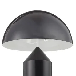 Oluce Atollo bordlampe, dæmpbar, Ø38cm, sort