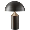 Oluce Atollo bordlampe, dæmpbar, Ø38cm, bronze