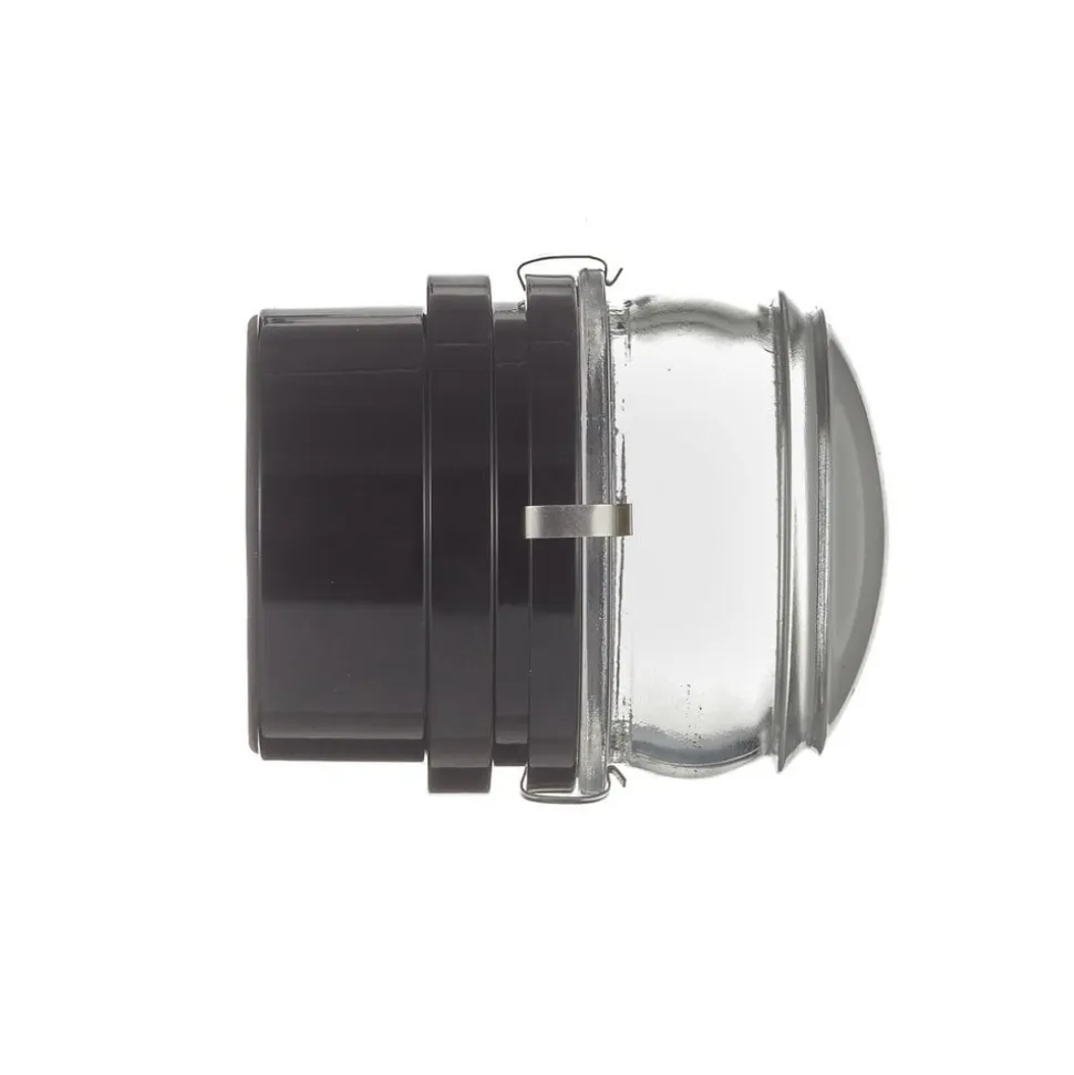 Oluce Fresnel væglampe m. glaslinse IP44 sort