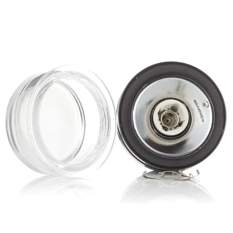 Oluce Fresnel væglampe m. glaslinse IP44 sort
