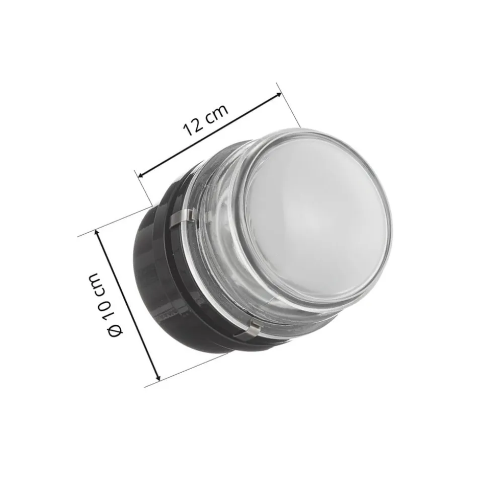 Oluce Fresnel væglampe m. glaslinse IP44 sort