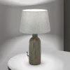 Orchid bordlampe, brun/grå, højde 53,5 cm, keramik/lin