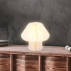 Origami bordlampe af hvidt papir, 27x26cm