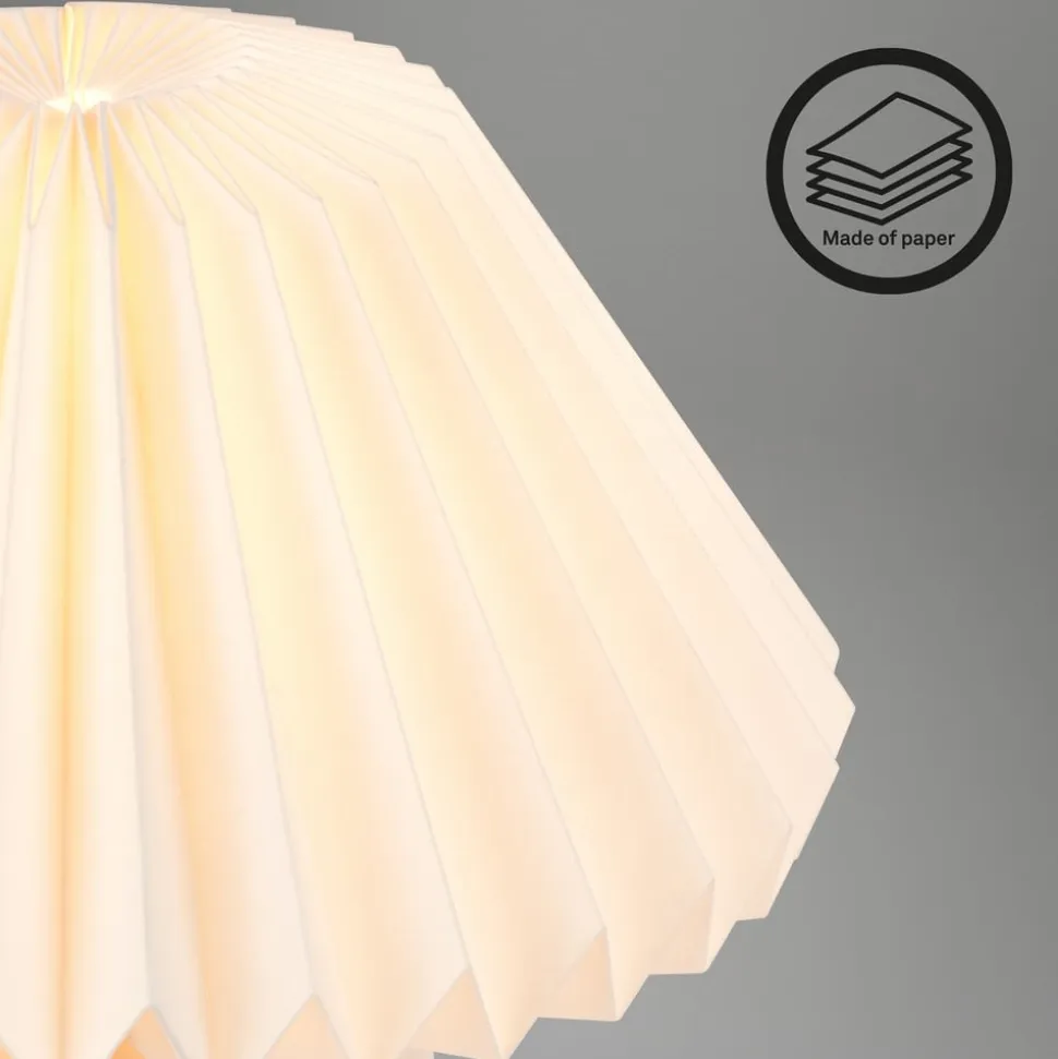 Origami bordlampe af hvidt papir, 27x26cm