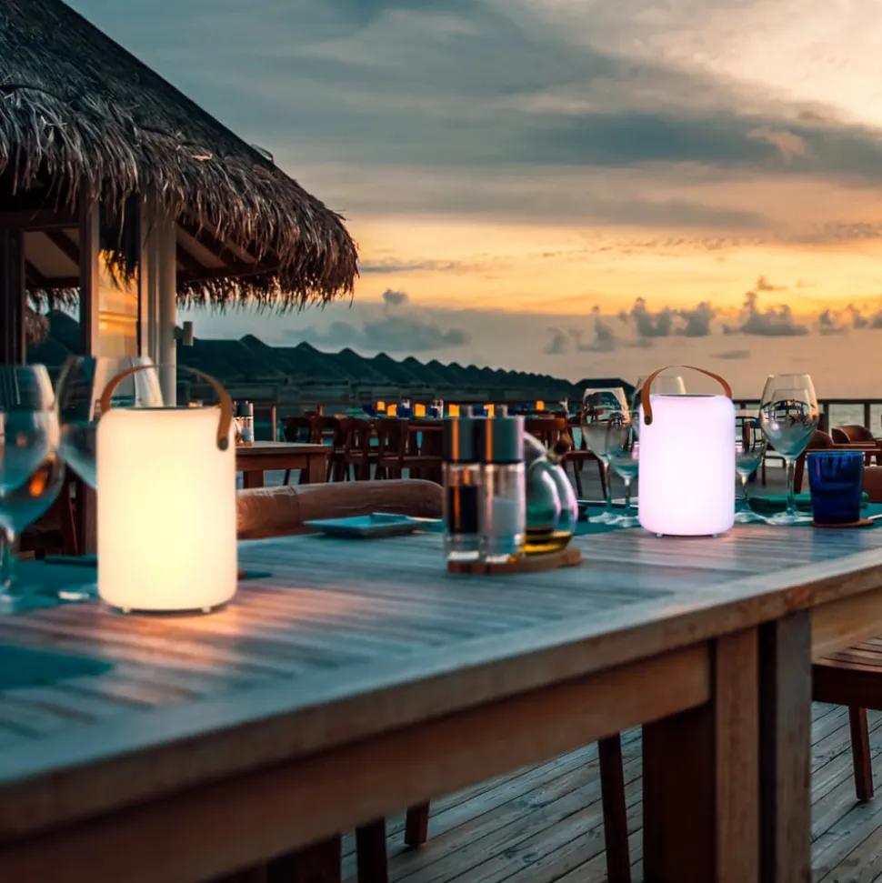Orno LED-solar-bordlampe, varmhvid og RGB