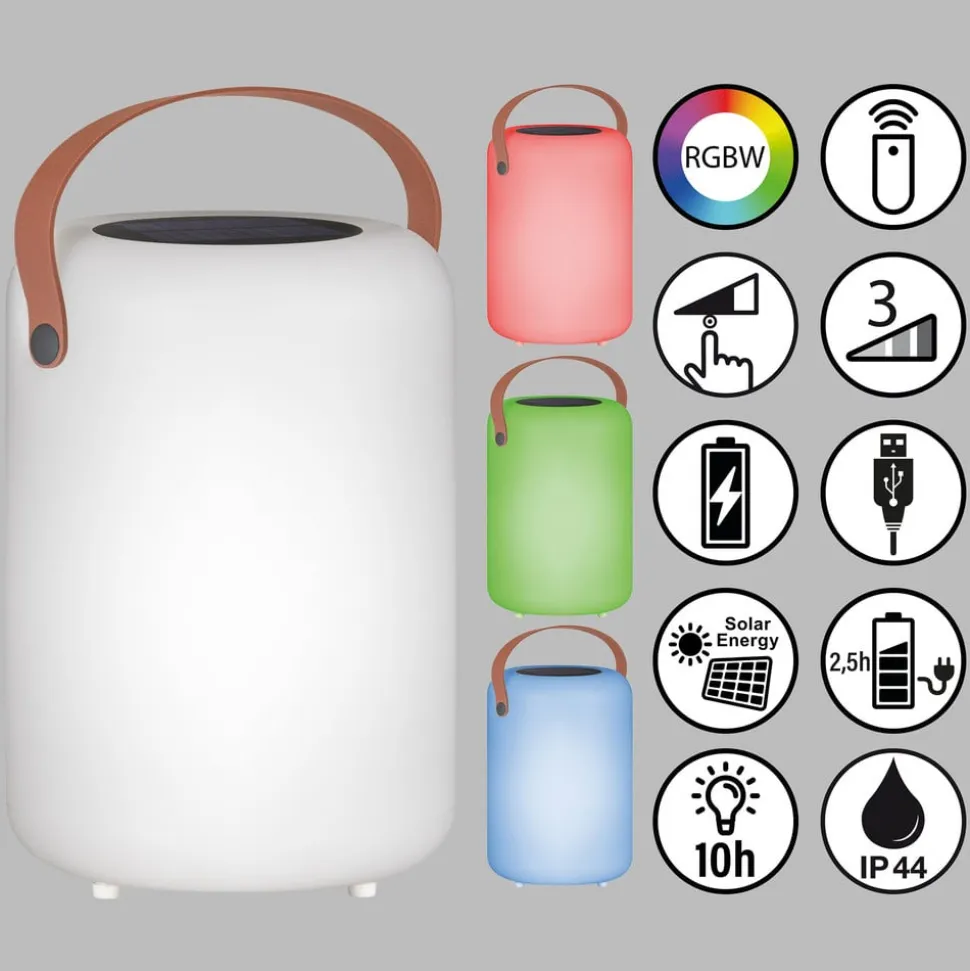 Orno LED-solar-bordlampe, varmhvid og RGB