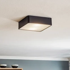 Oro loftslampe af stål og glas, sort, 25 cm
