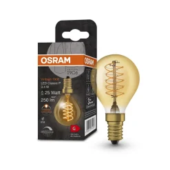 OSRAM 1906 E14 3,4W LED dråbe 822 guld dæmpbar