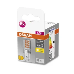 OSRAM Base PIN LED-stiftsokkelpære G9 4,2 W 470 lm 5 stk