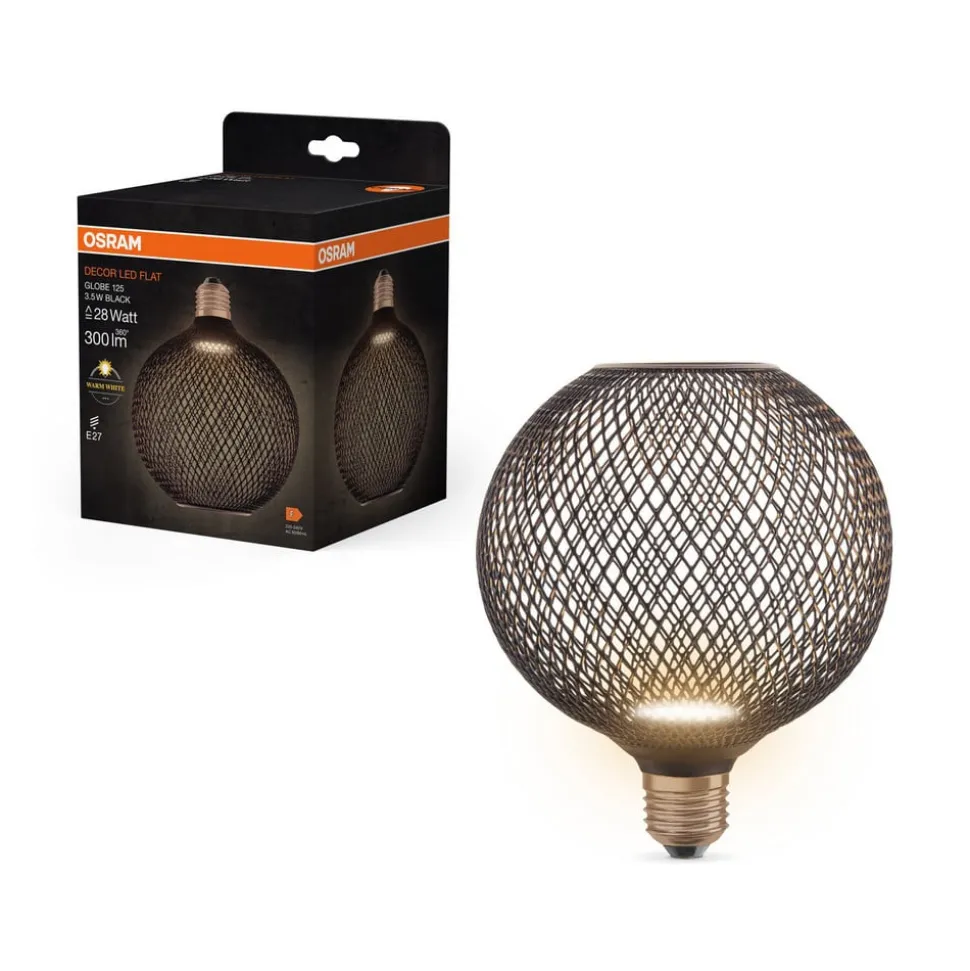 OSRAM Decor LED Flat Globe E27 3,5W sort 2.700K metal