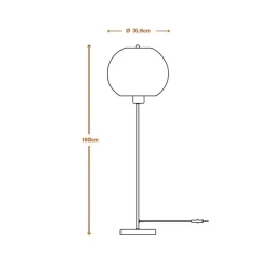 OSRAM gulvlampe BALL, brun, højde 160 cm, bølgepap, E27