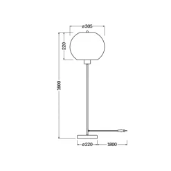 OSRAM gulvlampe BALL, brun, højde 160 cm, bølgepap, E27