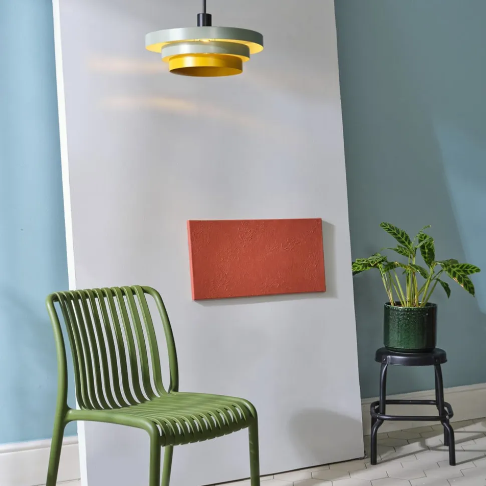 OSRAM hængelampe Decor Layers, grøn/gul, stål, E27