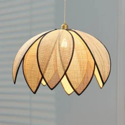 OSRAM hængelampe Decor Rattan Lotus, Ø 67 cm, beige, E27