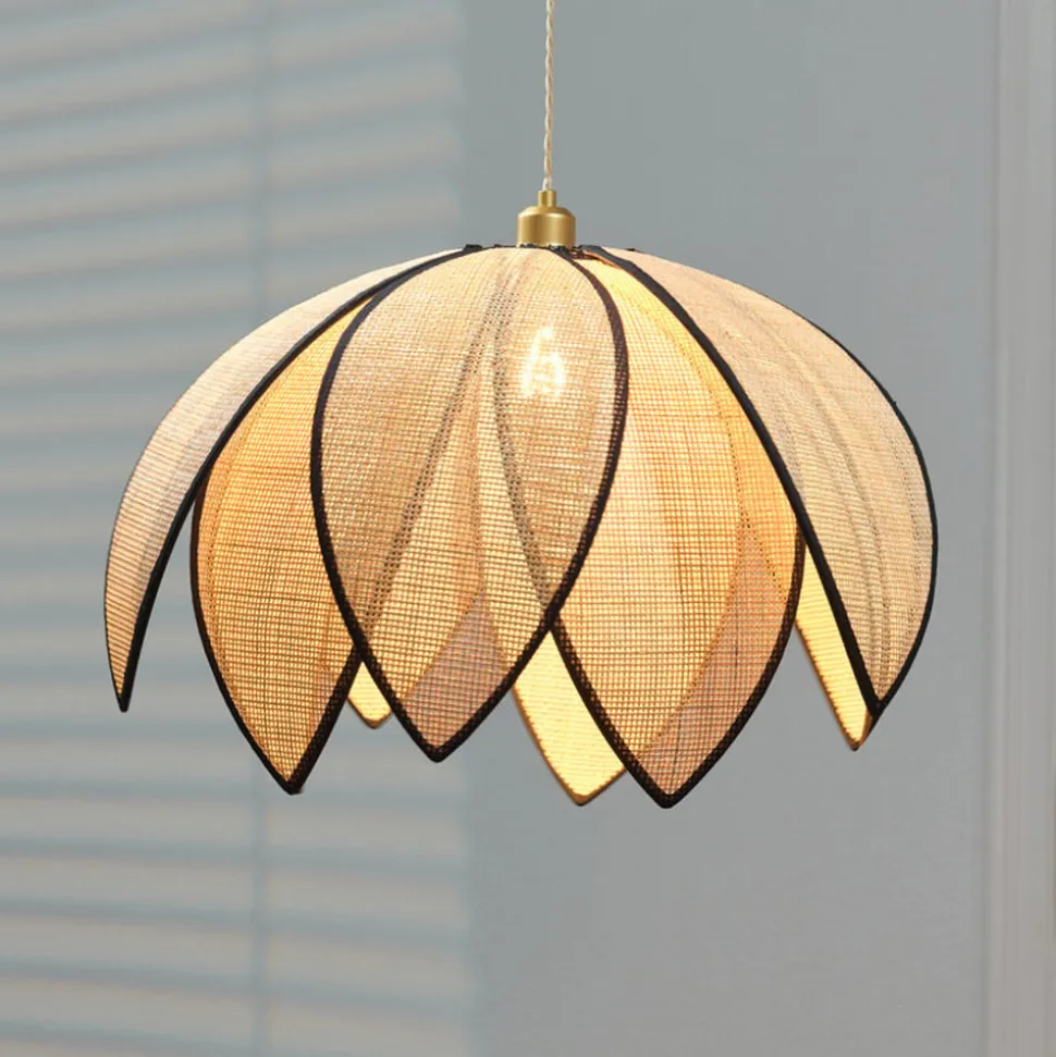 OSRAM hængelampe Decor Rattan Lotus, Ø 67 cm, beige, E27