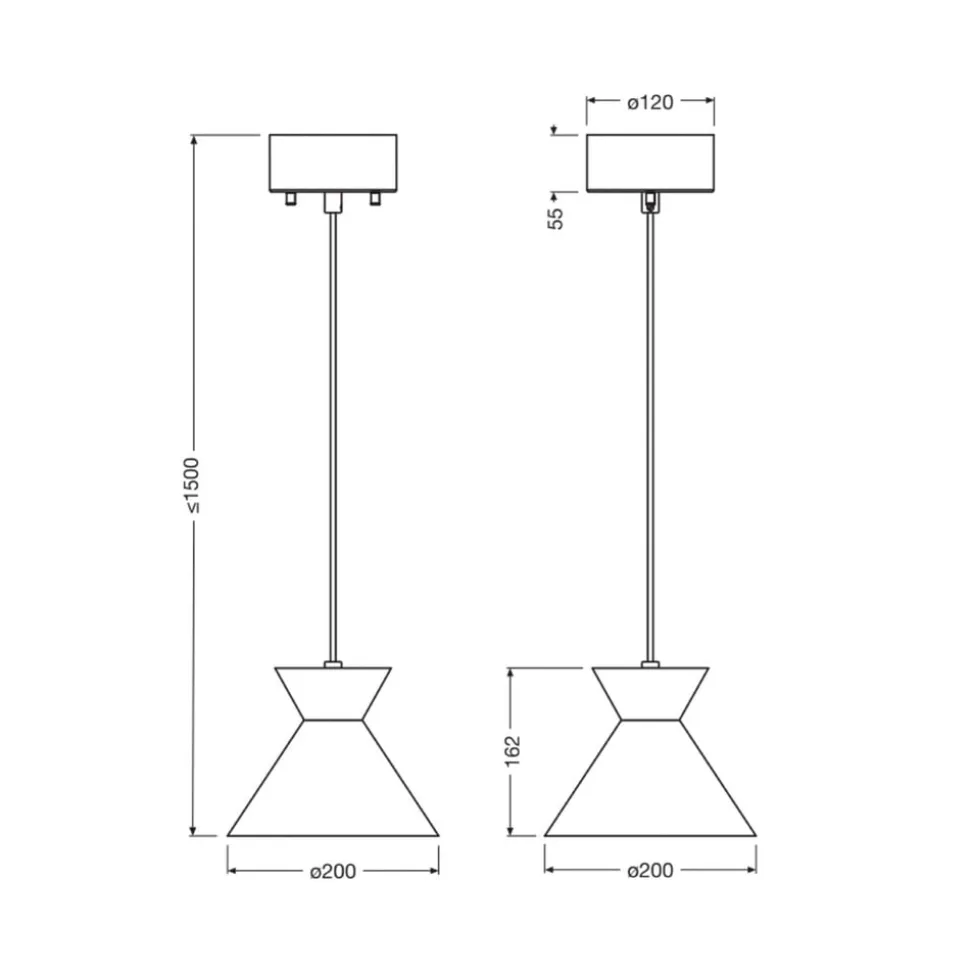 OSRAM hængelampe Decor Waist, stål, sort, E27